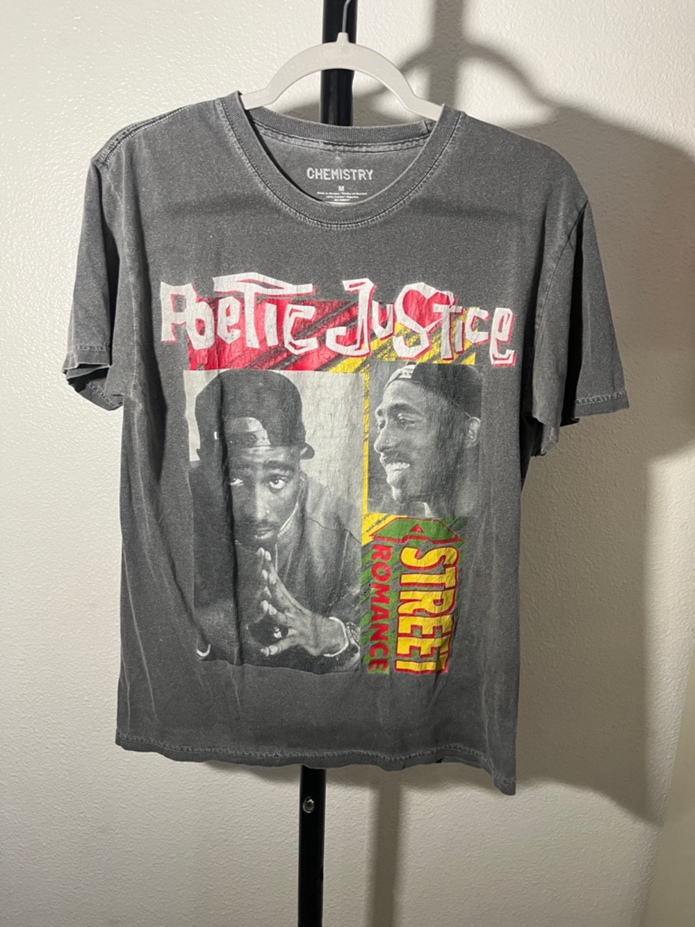 Chemistry Gray Tupac Poetic Justice Distressed Screen Tee